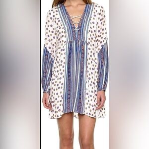 Free People White and Blue Dress